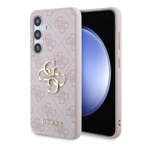 Kryt na mobil Guess PU 4G Metal Logo Zadní Kryt pro Samsung Galaxy S24 Pink
