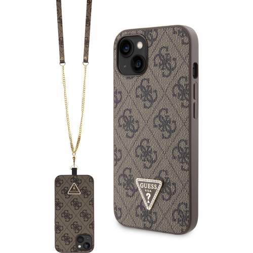 Guess Crossbody 4G Metal Logo - kryt iPhone 15 (hnědý)