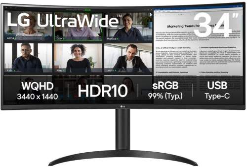LG 34WR55QK-B počítačový monitor 86,4 cm (34") 3440 x 1440 px Wide Quad HD Černá 34WR55QK-B.AEU