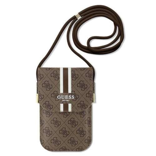 Guess 4G Stripes Phone Bag, hnědá