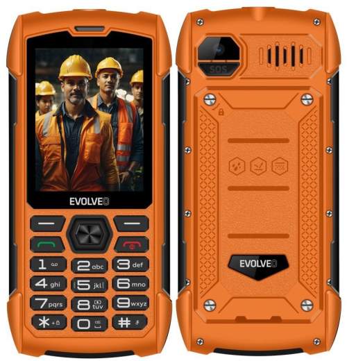 EVOLVEO StrongPhone H1, vodotěsný odolný Dual SIM telefon, oranžová
