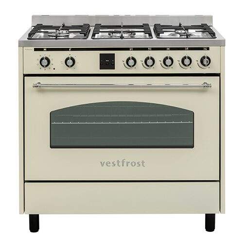 Sporák Vestfrost, VC-993wnPBG, plynový, retro, 9 pečících programů, 5 hořáků,objem 105 L, max. 3200 W