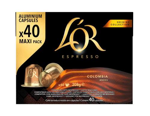 Kávové kapsle L'OR Espresso Colombia 40 kapslí, kompatibilní s kávovary Nespresso®
