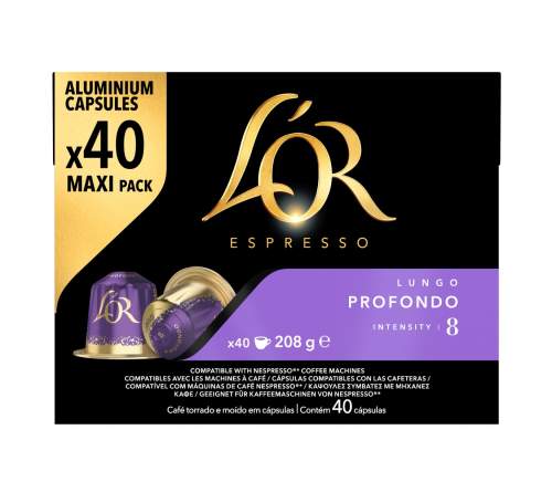 Kávové kapsle L'OR Profondo 40 hliníkových kapslí, - kompatibilní s kávovary Nespresso®