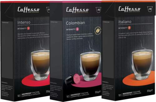 Kávové kapsle Caffesso Balíček kapslí Intenso, kolumbijská a italská