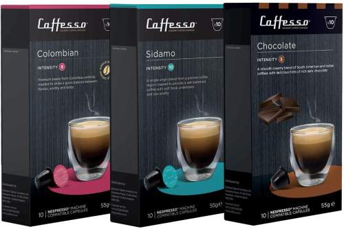 Caffesso Balíček kapslí Colobian, Sidamo a Chocolate