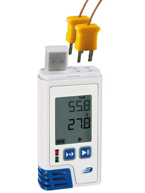 TFA 31.1061.02 LOG210 TC - USB Datalogger s displejem pro měření vnitřní teploty, vlhkosti + externí pomocí termočlánkových sond s PDF výstupem -