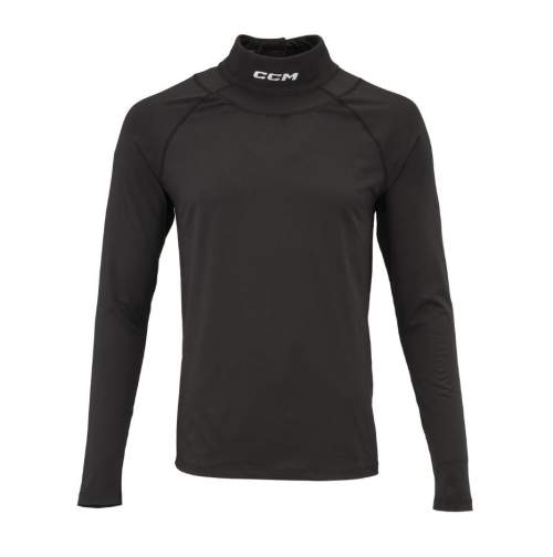 Kompresní tričko CCM Neck Guard Top LS Black Senior L