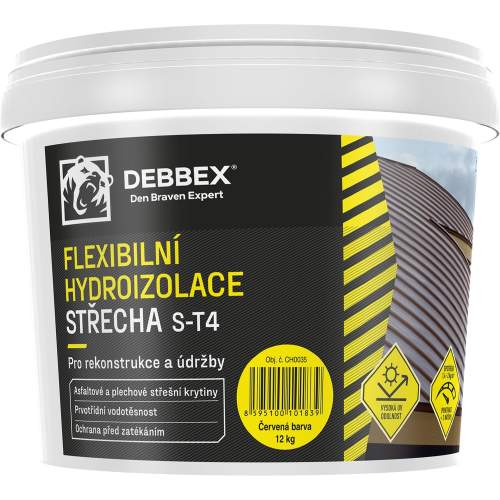 Den Braven Flexibilní hydroizolace STŘECHA S-T4 12 kg kbelík červená CH0035