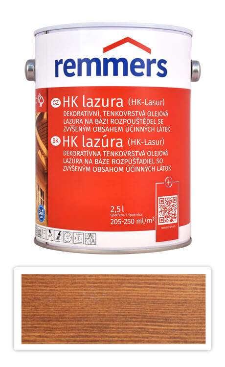 REMMERS HK lazura ochranná lazura na dřevo pro exteriér 2.5 l Ořech
