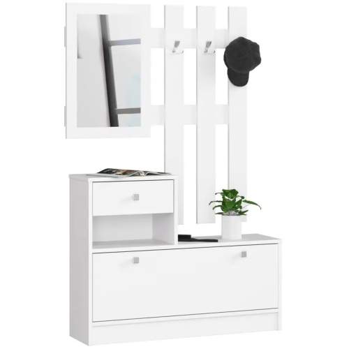 Ak furniture Předsíňová stěna Bole bílá