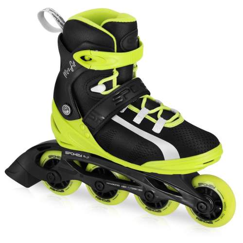 Spokey MrsFIT Fitness kolečkové brusle černo-žluté 37