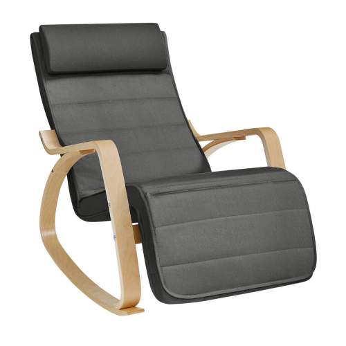 Boxxx RELAXAČNÍ KŘESLO dřevo, textil, tmavě šedá