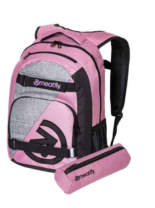 Meatfly exile + penál růžová/šedá 24 l