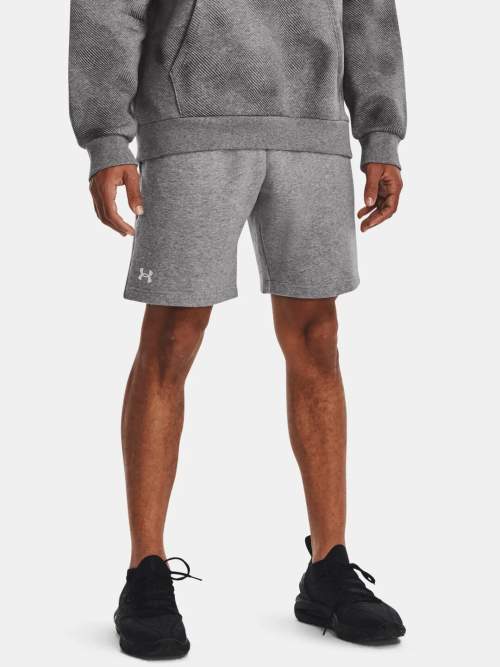 Šortky Under Armour Rival Fleece Shorts Castlerock Light Heather/ White M