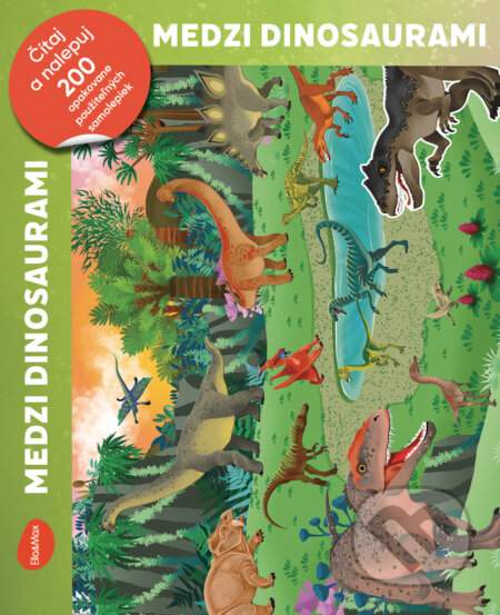 BAAGL Čítaj a nalepuj – MEDZI DINOSAURAMI, kniha se samolepkami